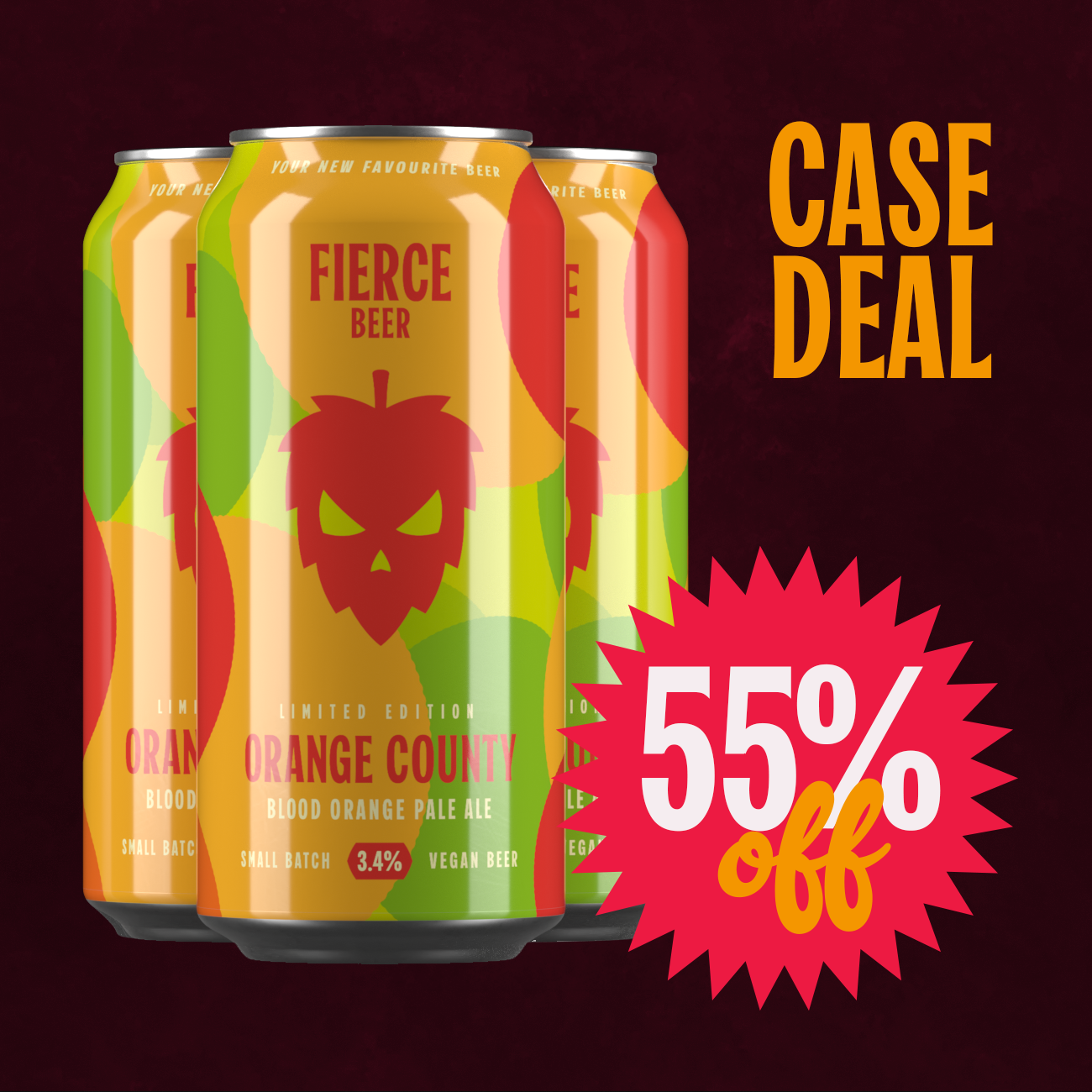 Fierce ORANGE COUNTY (12x440ml) - Fierce Beer