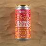 Mango Cabana fruit sour can with sunset beach background